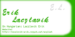 erik laczlavik business card